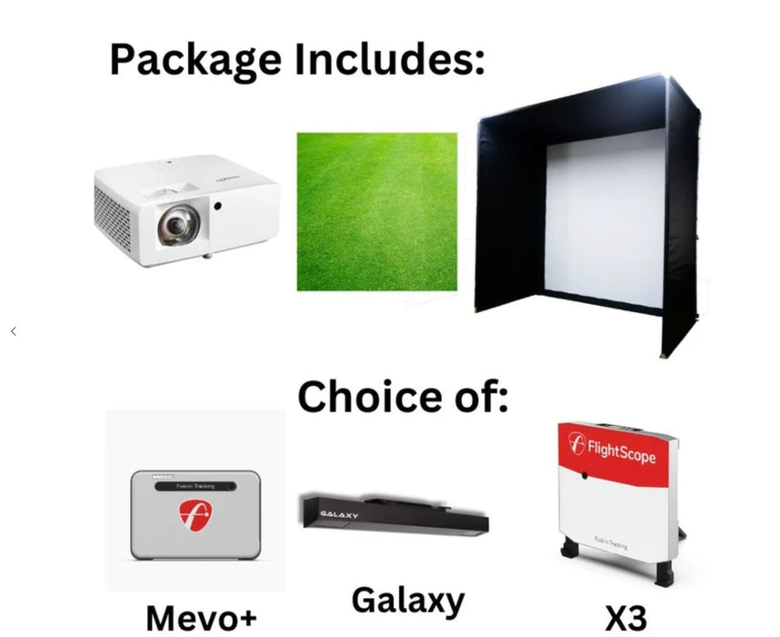 Flightscope/Red Stakes Golf $6K and Up Golf Simulator Package w/Optoma Projector