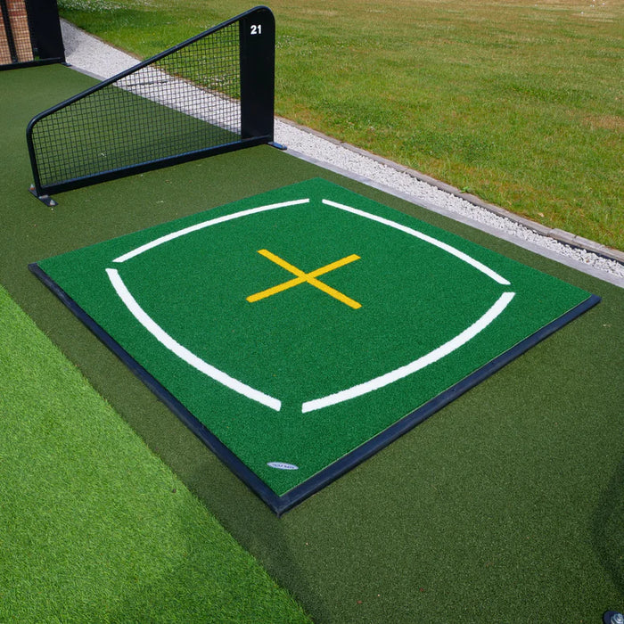 Golf Bays Academy Teaching Hitting Mat w/4 Tee Holes - 4'11" X 4'11"