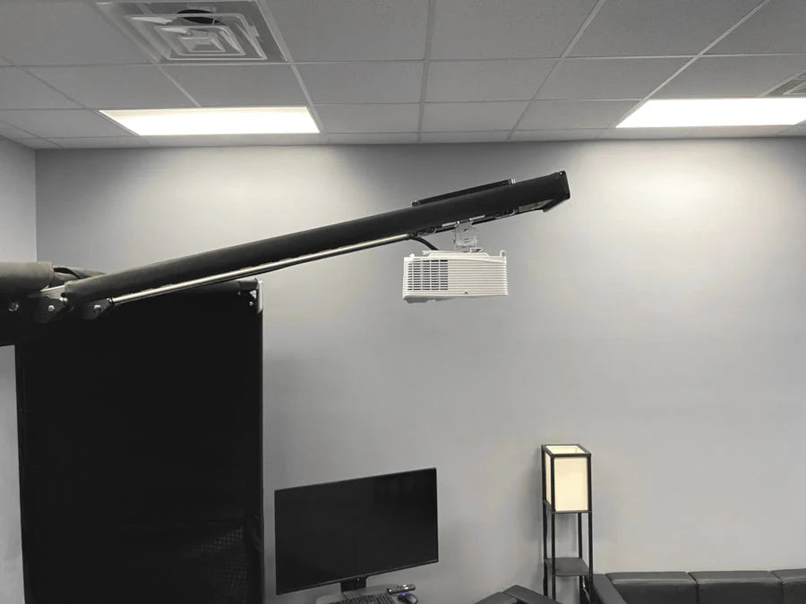 All Sports Systems - SkyRail+ Enclosure Attached Projector Mount - 29" Slide Range - Black or White
