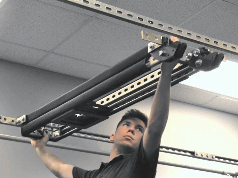 All Sports Systems - SkyRail+ Enclosure Attached Projector Mount - 29" Slide Range - Black or White