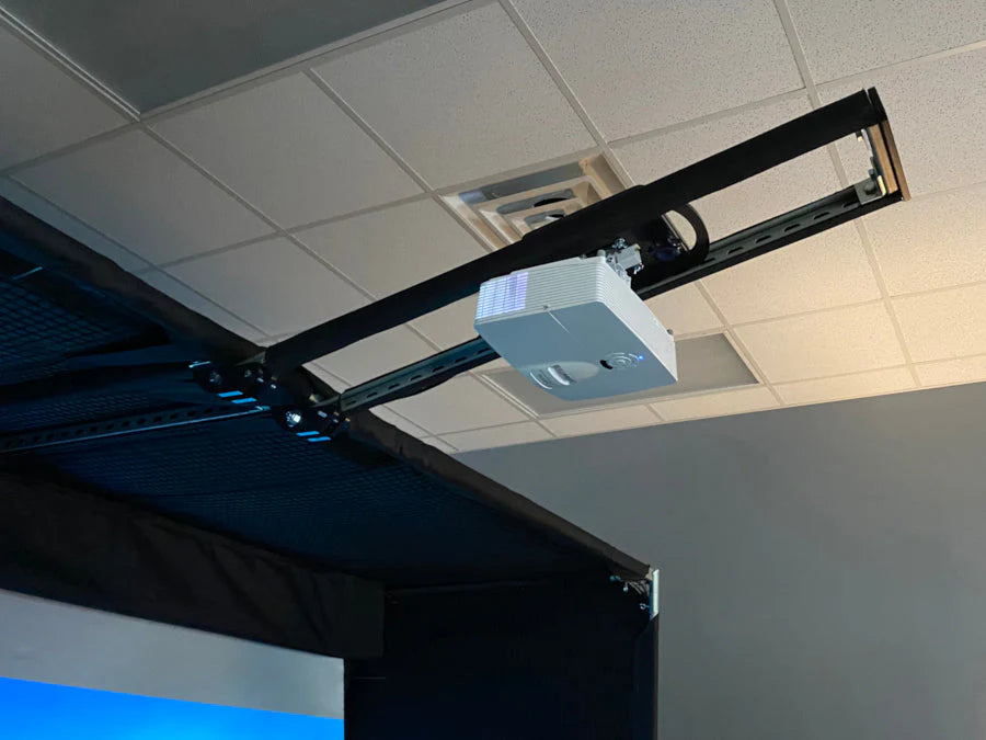 All Sports Systems - SkyRail+ Enclosure Attached Projector Mount - 29" Slide Range - Black or White